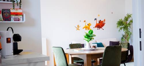 Dining table with Lion King decals